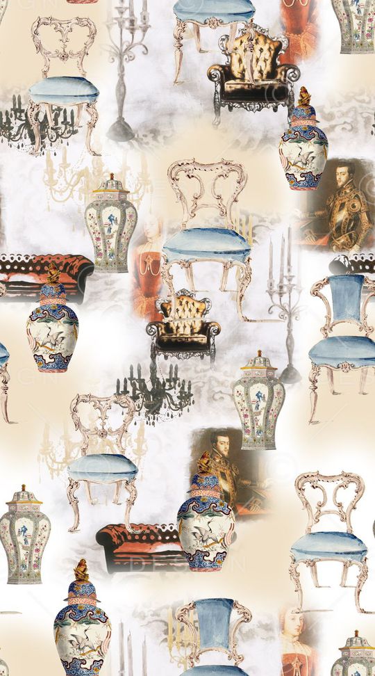 复古印花华亿平台图片