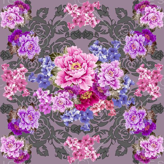 牡丹印花华亿平台图片