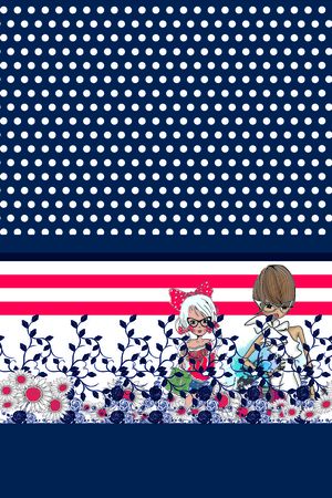 手绘美女印花华亿平台图片