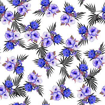 622184-椰树叶红花蓝