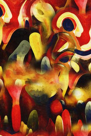 几何抽象乱花印花华亿平台图片