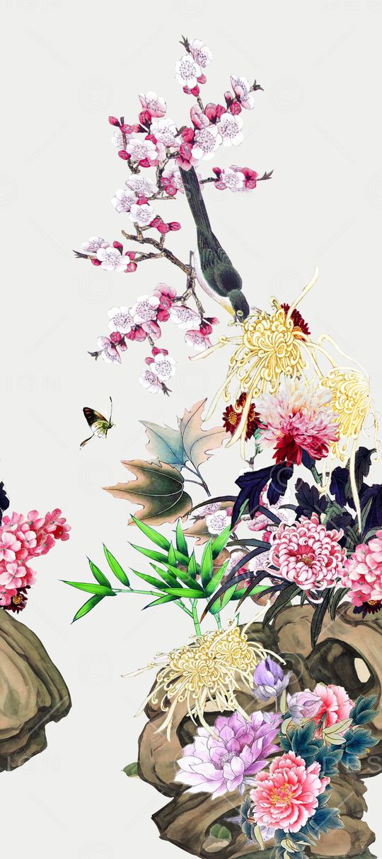 花鸟印花华亿平台图片