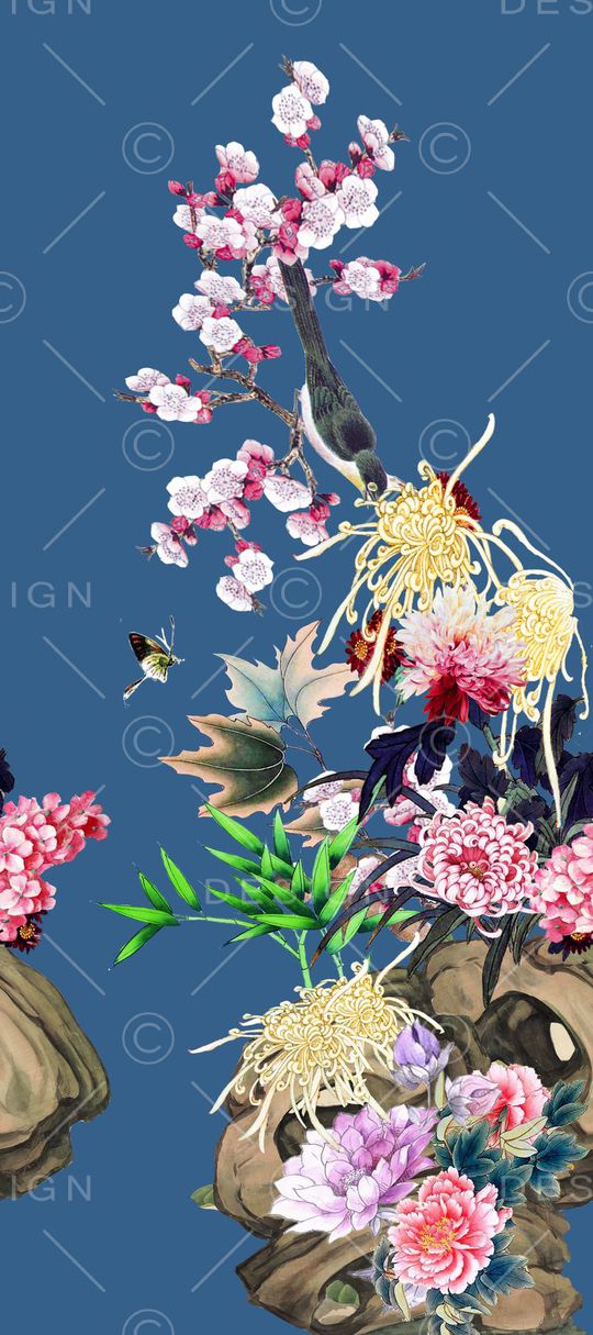 花鸟印花华亿平台图片