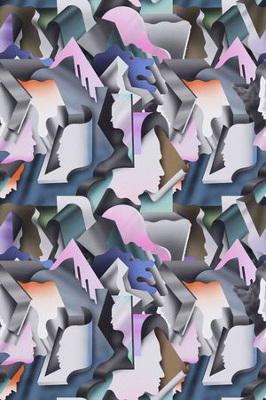 不规则几何印花华亿平台图片