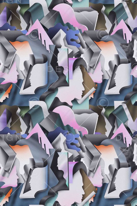 不规则几何印花华亿平台图片