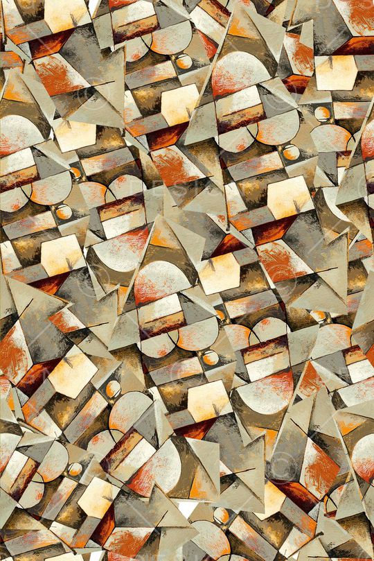 不规则几何印花华亿平台图片