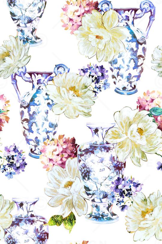 青花瓷印花华亿平台图片