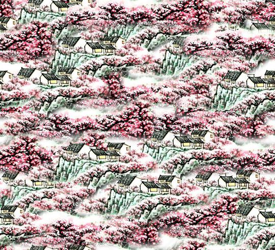 水墨印花华亿平台图片