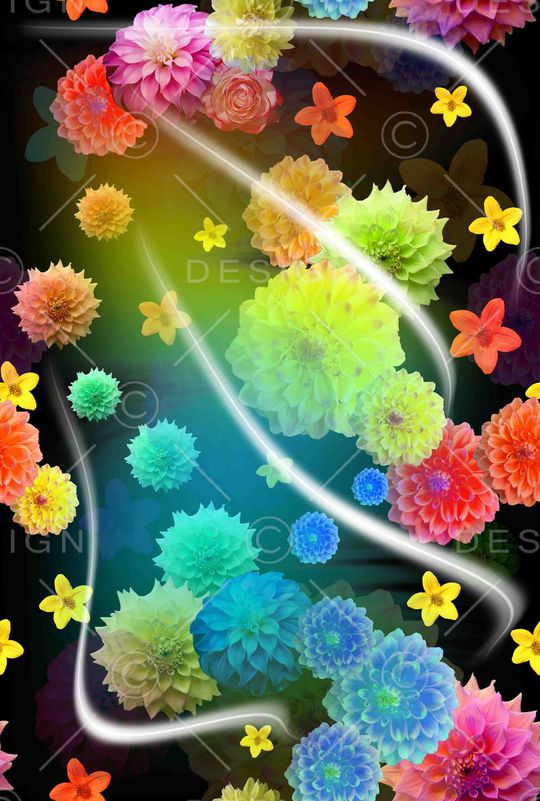 绣球花印花华亿平台图片