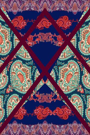 长方丝巾印花华亿平台图片