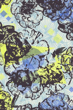 几何花卉印花华亿平台图片