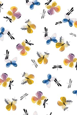 水彩蝴蝶印花华亿平台图片