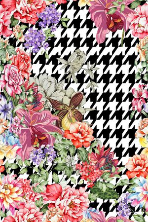 千鸟格印花华亿平台图片