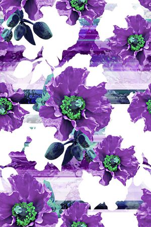 抽象手绘满版最新高清数码时尚潮流大牌复古欧美风印花华亿平台图片