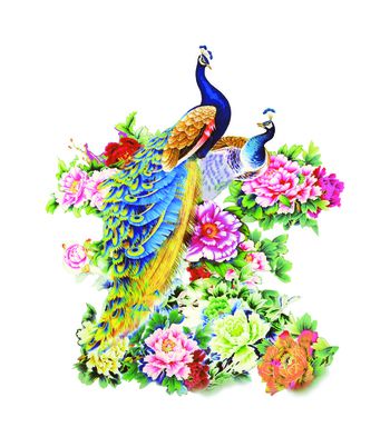 孔雀印花华亿平台图片