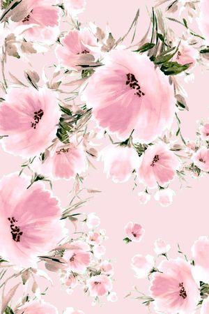 手绘花印花华亿平台图片