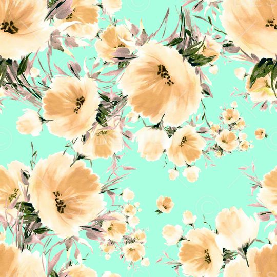 手绘花印花华亿平台图片