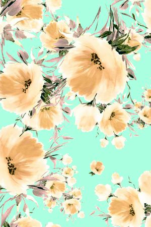 手绘花印花华亿平台图片