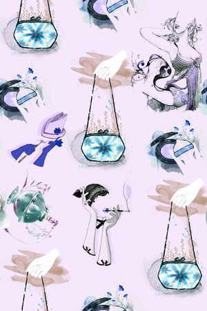 手绘首饰印花华亿平台图片