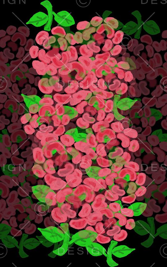 手绘花卉印花华亿平台图片