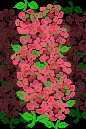 手绘花卉印花华亿平台图片