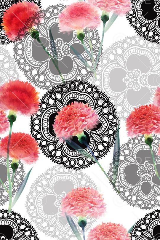 花卉印花华亿平台图片