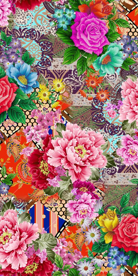 花卉印花华亿平台图片