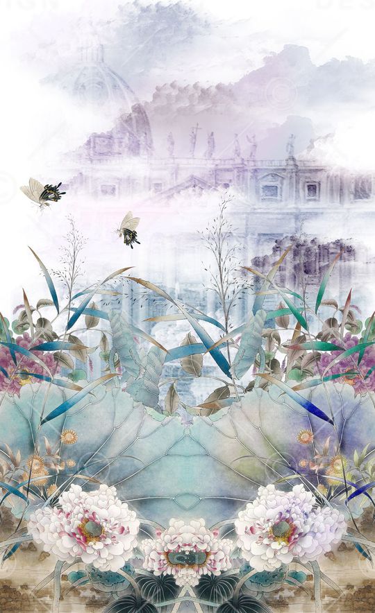 复古手绘印花华亿平台图片