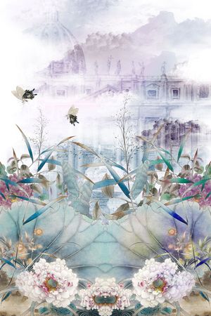 复古手绘印花华亿平台图片