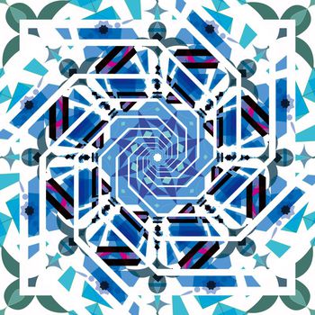 配在简单的几何图像上印花华亿平台图片