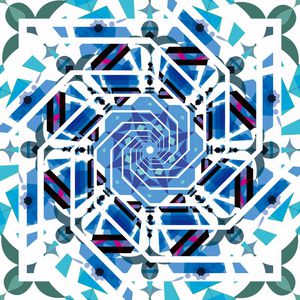 配在简单的几何图像上印花华亿平台图片