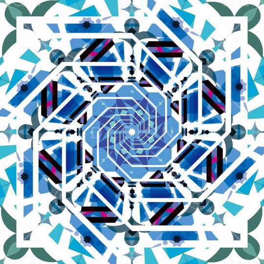 配在简单的几何图像上印花华亿平台图片