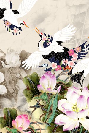 荷花印花华亿平台图片