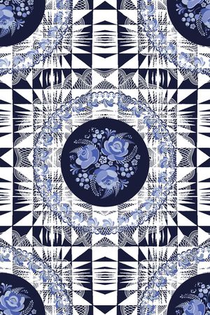 抽象手绘满版最新高清数码时尚潮流大牌复古欧美风印花华亿平台图片