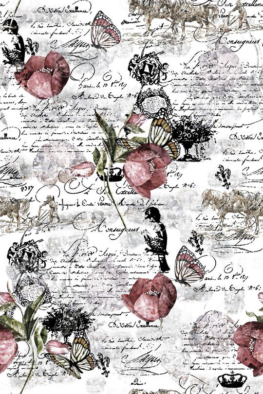 抽象手绘满版最新高清数码时尚潮流大牌复古欧美风印花华亿平台图片