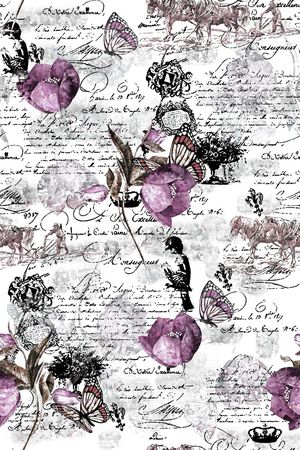 抽象手绘满版最新高清数码时尚潮流大牌复古欧美风印花华亿平台图片