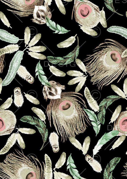 羽毛印花华亿平台图片