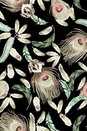 羽毛印花华亿平台图片