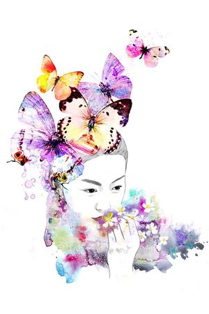 蝴蝶印花华亿平台图片