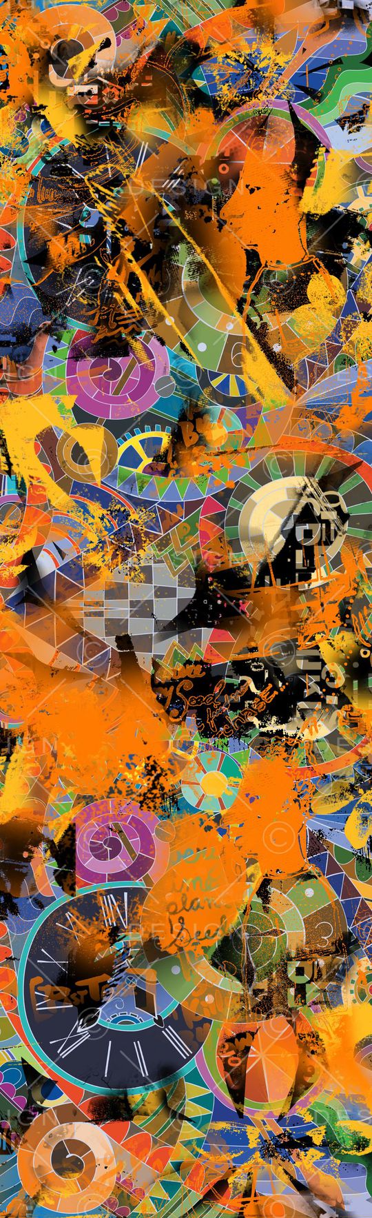 抽象长巾印花华亿平台图片