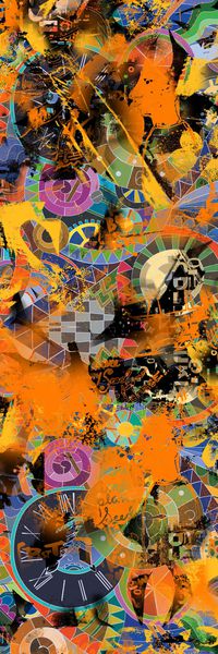 抽象长巾印花华亿平台图片