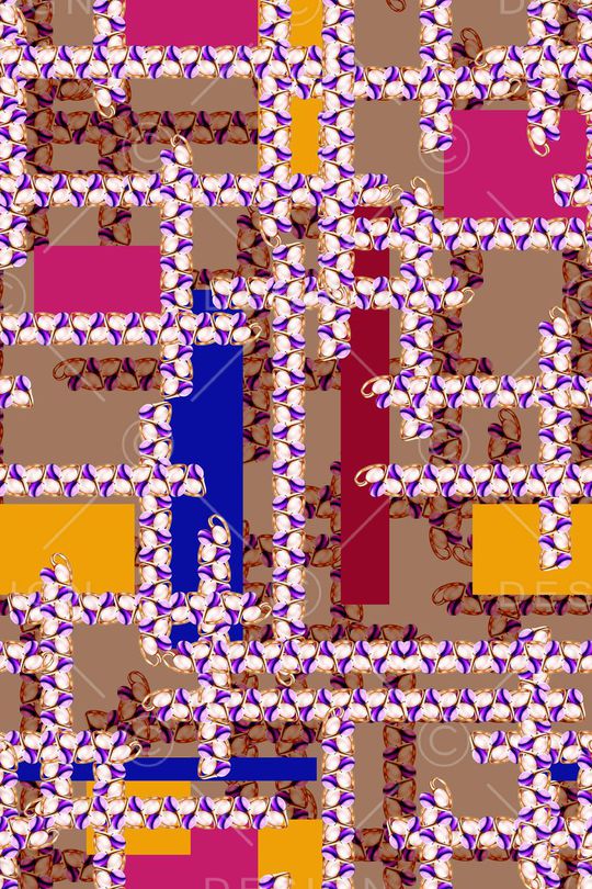 几何方格印花华亿平台图片