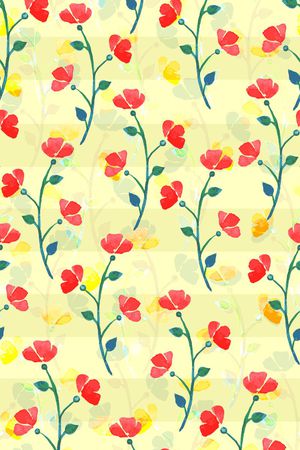 清爽花卉印花华亿平台图片