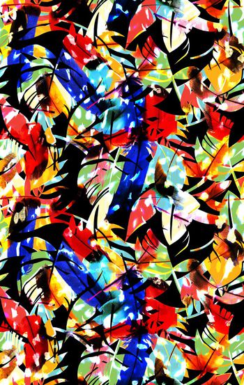 624263-彩色羽毛 豹纹--2