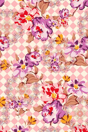 清爽花卉印花华亿平台图片