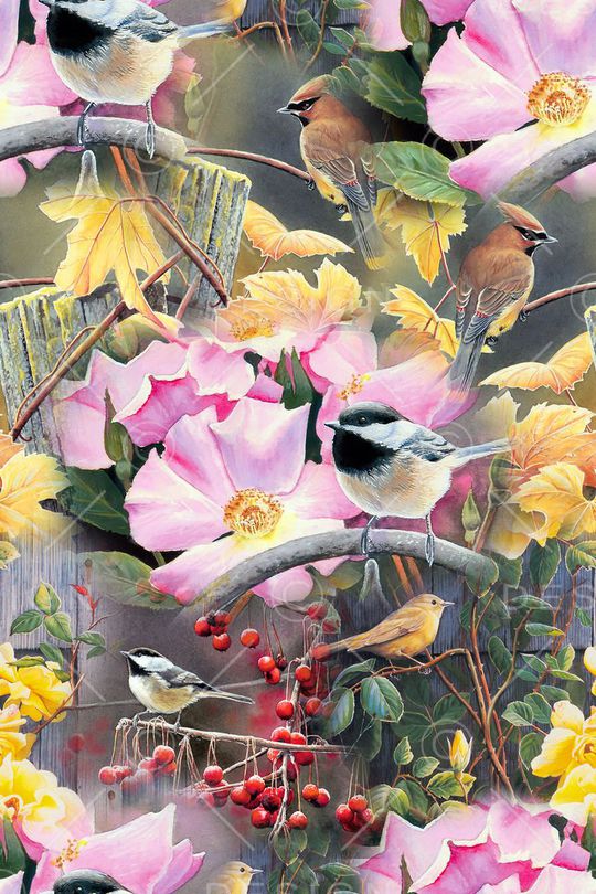 花鸟印花华亿平台图片