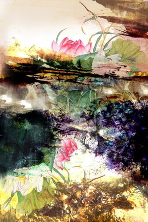 油画花卉印花华亿平台图片