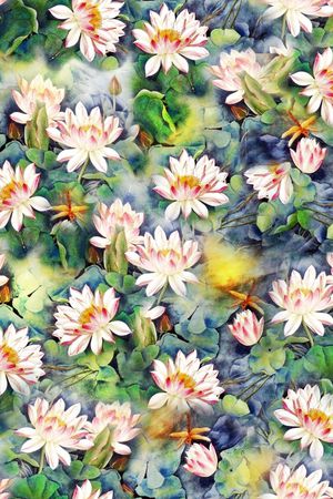 荷花印花华亿平台图片