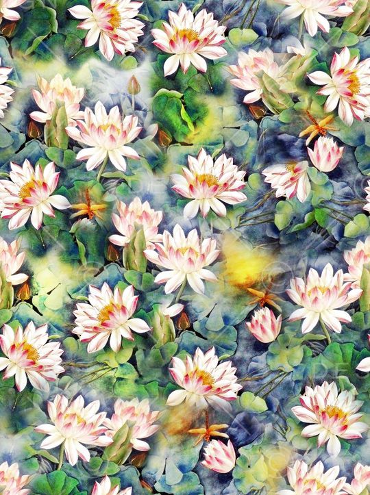 荷花印花华亿平台图片