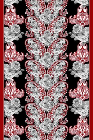 腰果加花丝巾长巾。俄罗斯风格印花华亿平台图片